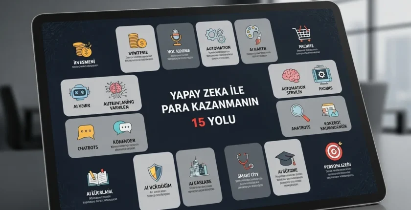 Yapay Zeka ile Para Kazanma Yöntemleri: 15 Gerçek Örnek Yapay Zeka ile Para Kazanma Yöntemleri: 15 Gerçek Örnek